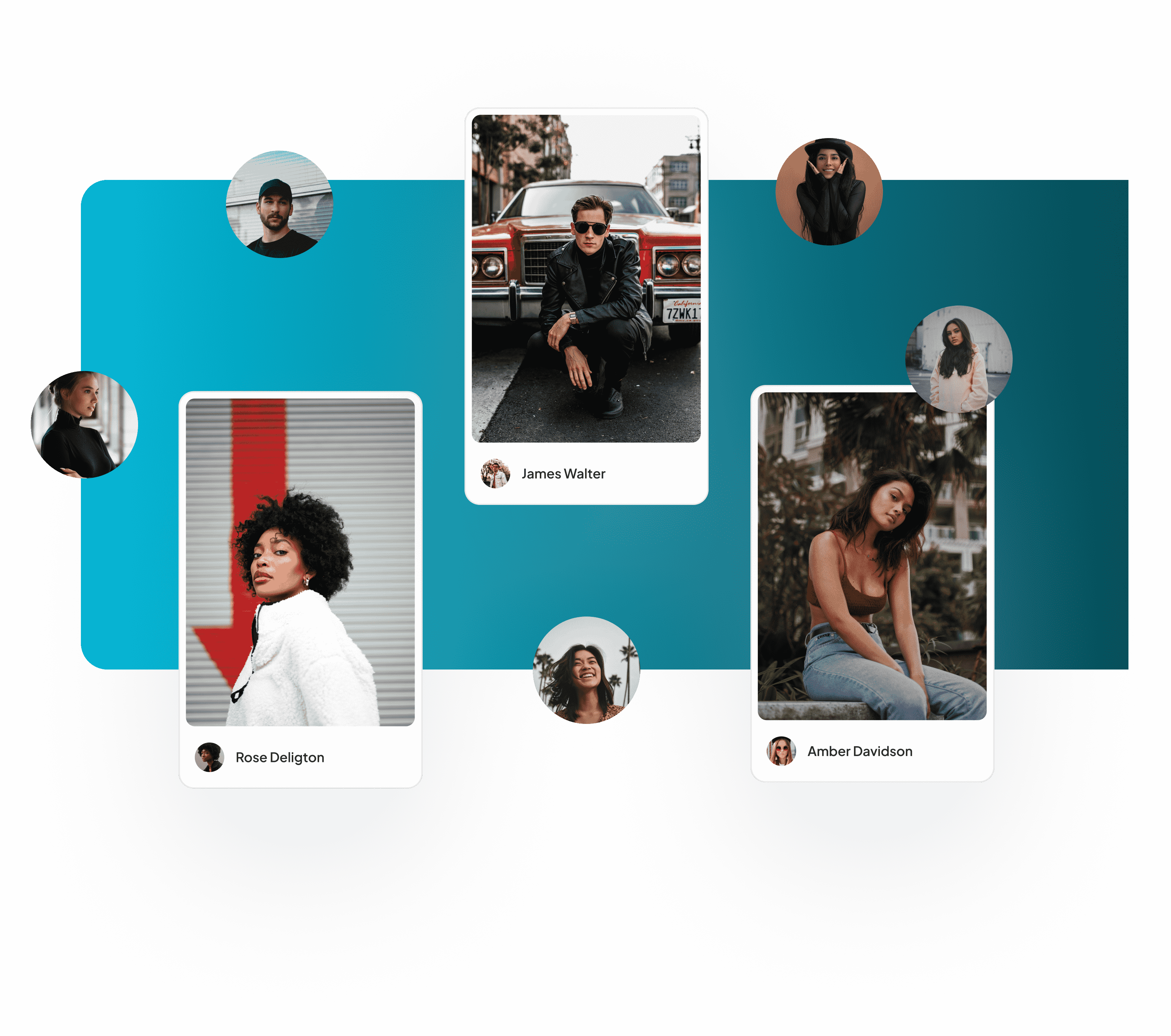 Collage de imágenes de influencers