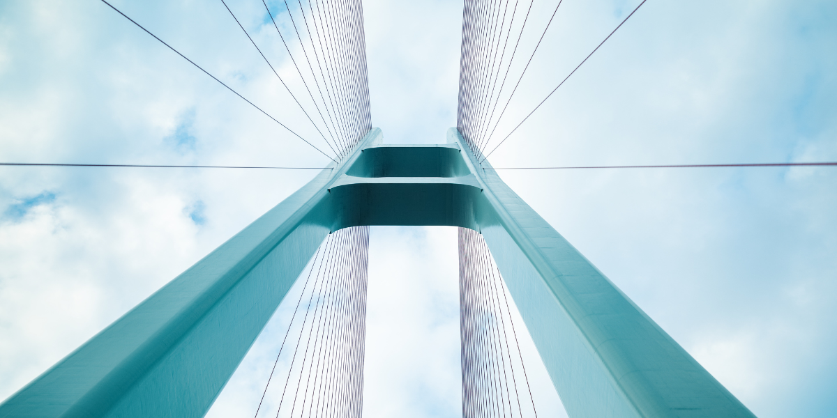 Think of an influencer as a bridge, a cable-stayed bridge closeup. 